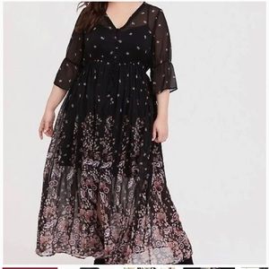 Torrid black chiffon maxi